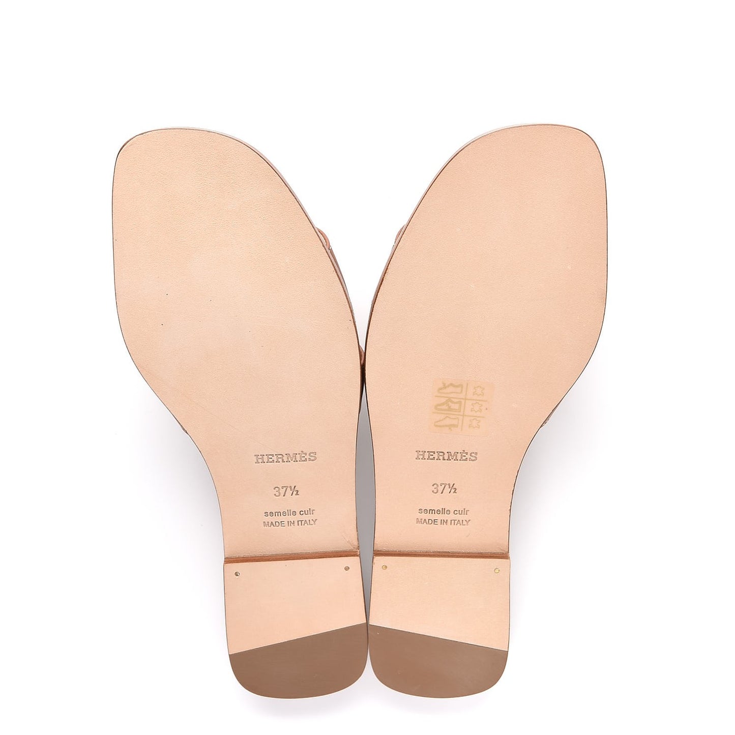 Box Calfskin Oran Sandals 37.5 Gold