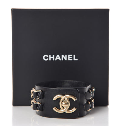 Chanel Lambskin CC Chain Turnlock Bracelet M Black 5 of 5