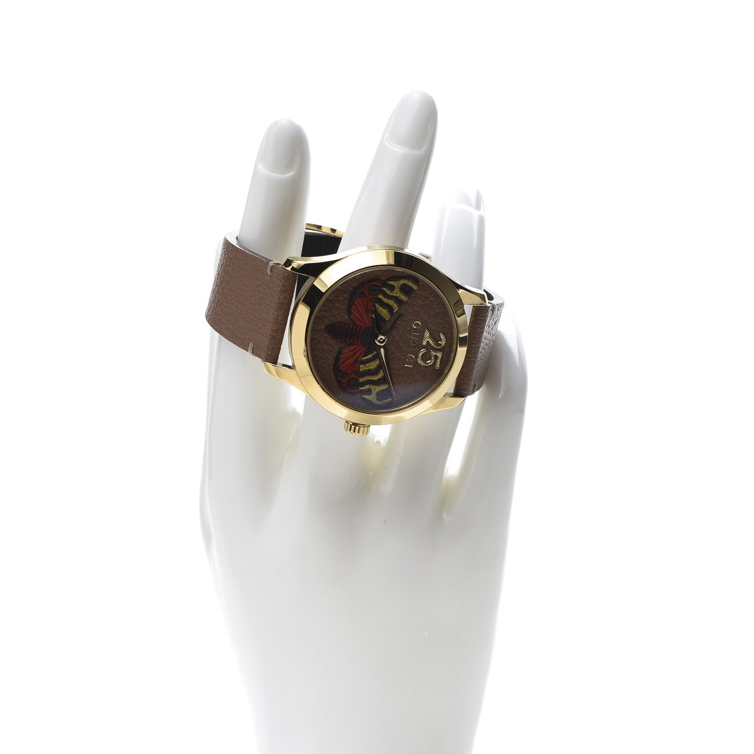 Gucci Stainless Steel Calfskin 38mm G-Timeless Moth Quartz Watch Brown 2 of 7