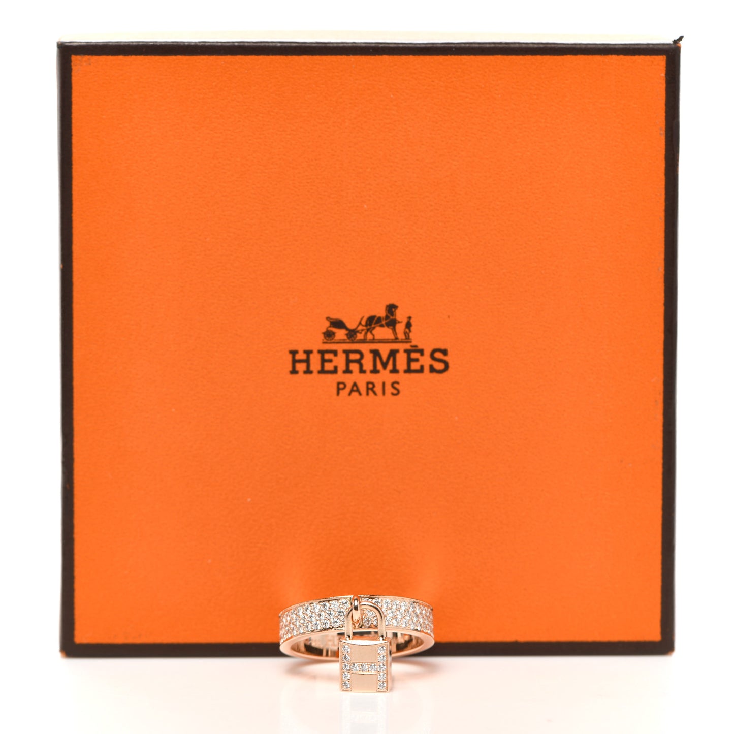 18K Rose Gold Diamond MM Kelly Clochette Ring 51 5.75