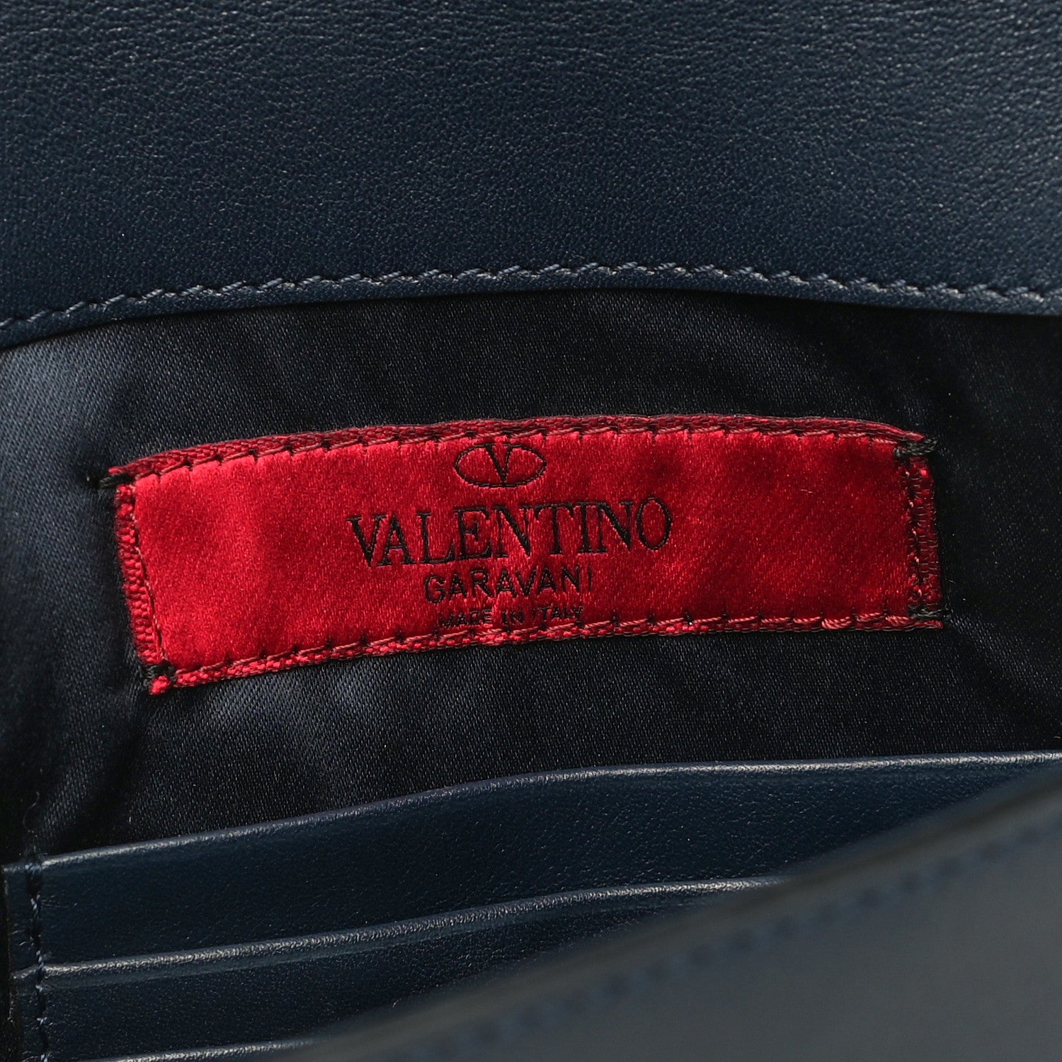 Valentino Garavani Vitello Large Rockstud Envelope Clutch Navy 13 of 15