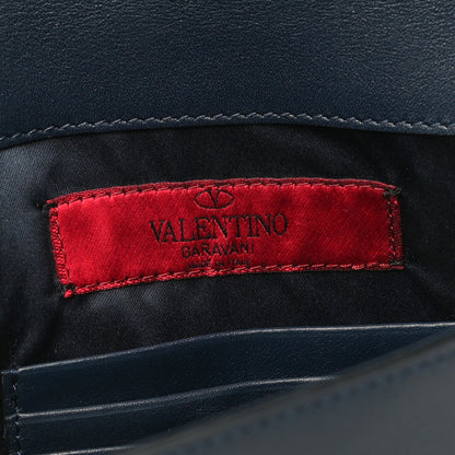 Valentino Garavani Vitello Large Rockstud Envelope Clutch Navy 13 of 15