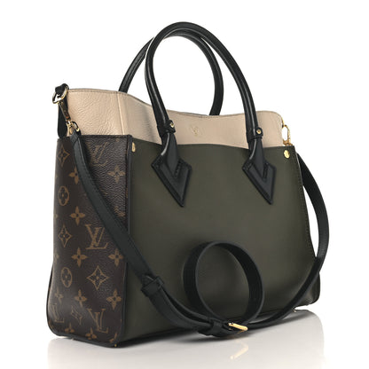 Louis Vuitton Calfskin Monogram On My Side MM Laurier Green Toffee Latte Beige 3 of 12