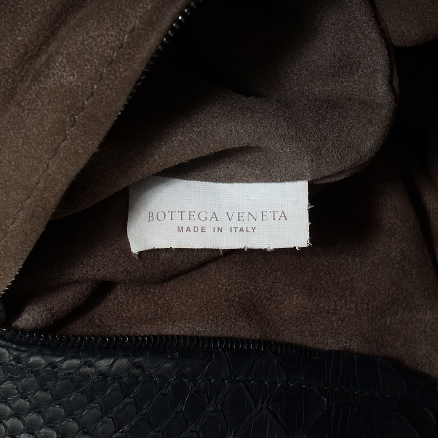 BOTTEGA VENETA Python Convertible Tote Bag Black