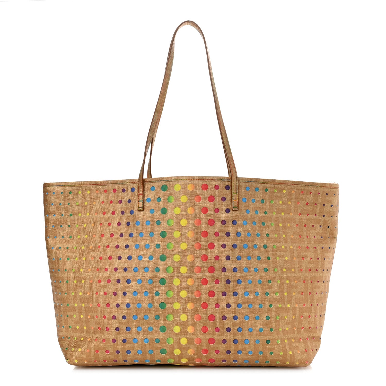 Fendi Zucca Perforated Dots Medium Roll Tote Multicolor 1 of 10