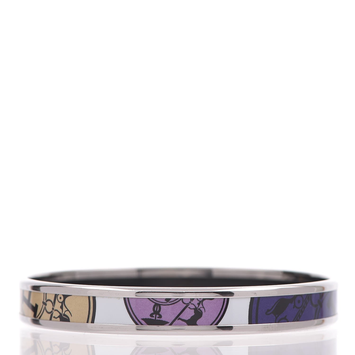 Hermes Enamel Printed Narrow Ex Libris Bracelet 65 3 of 5