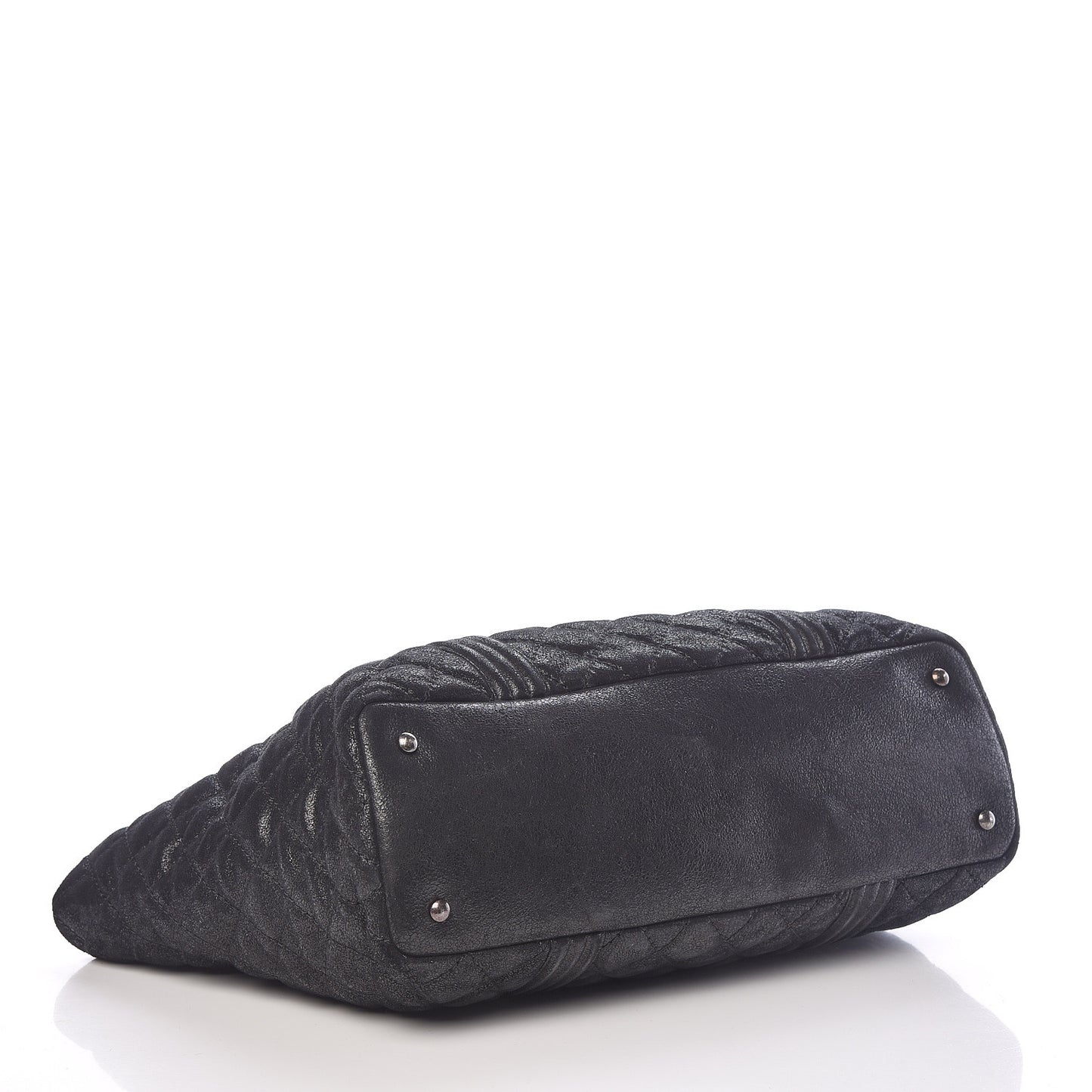 Goatskin Quilted Large Gentle Boy Shopping Tote Black