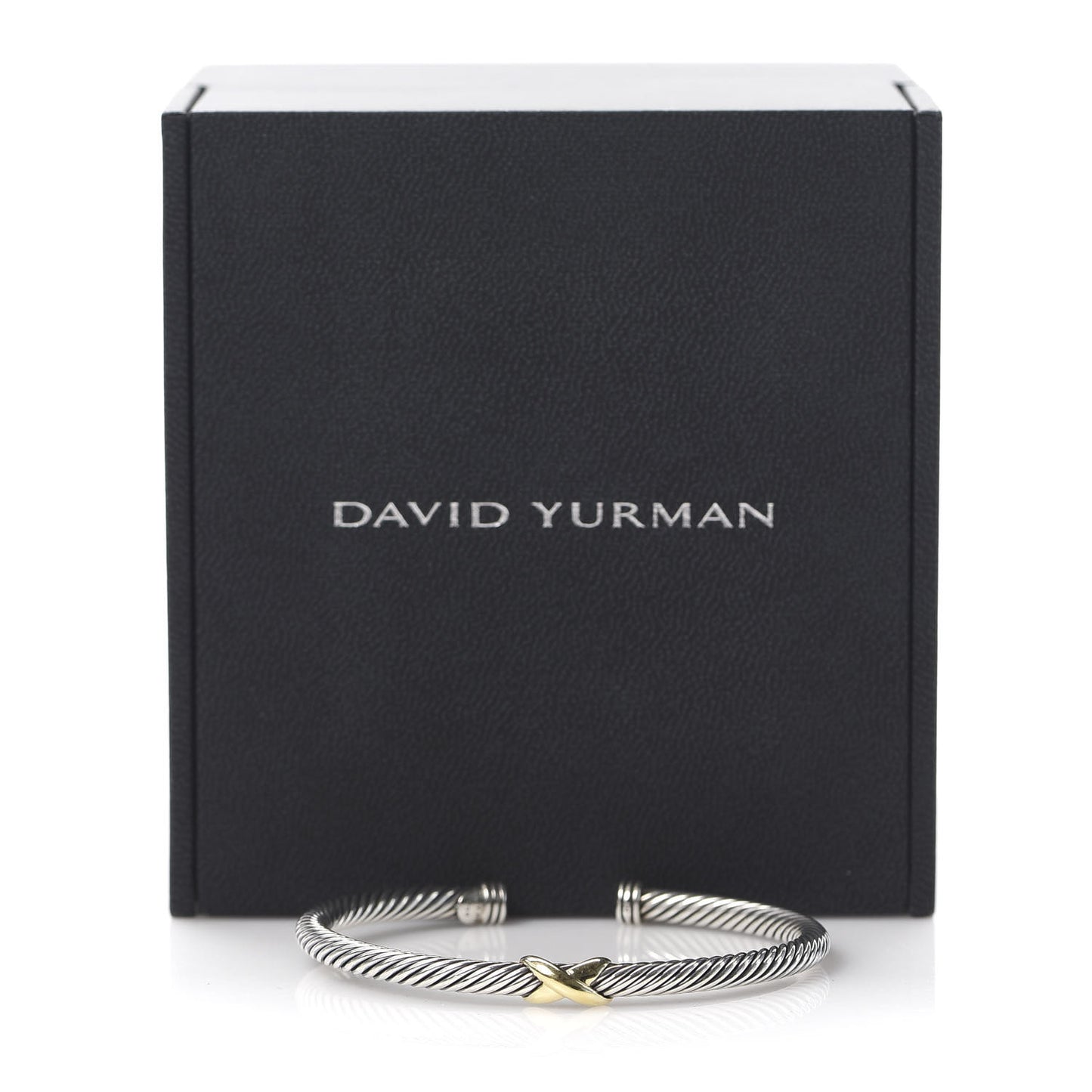 Sterling Silver 18K Yellow Gold 4mm X Station Cable Bracelet