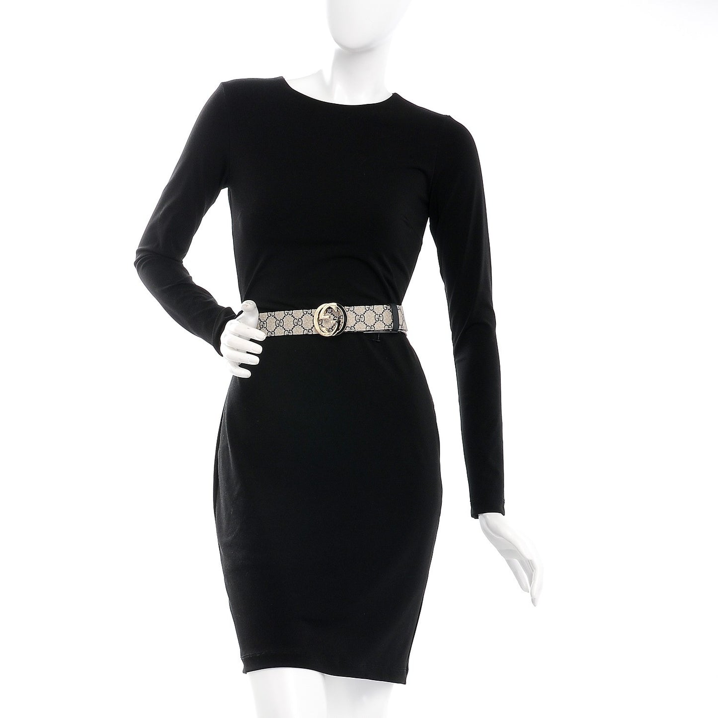 GG Supreme Monogram Interlocking G 37mm Belt 100 40 Beige Blue