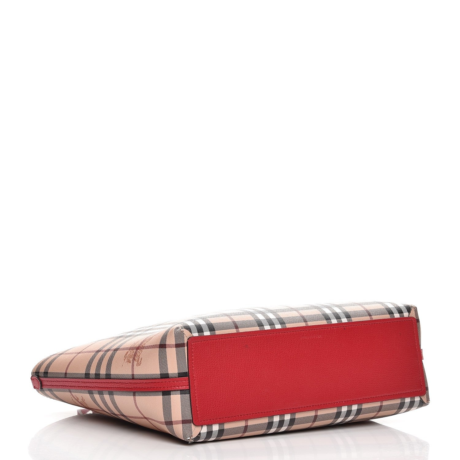 Burberry Haymarket Check Small Reversible Tote Poppy Red 5 of 13