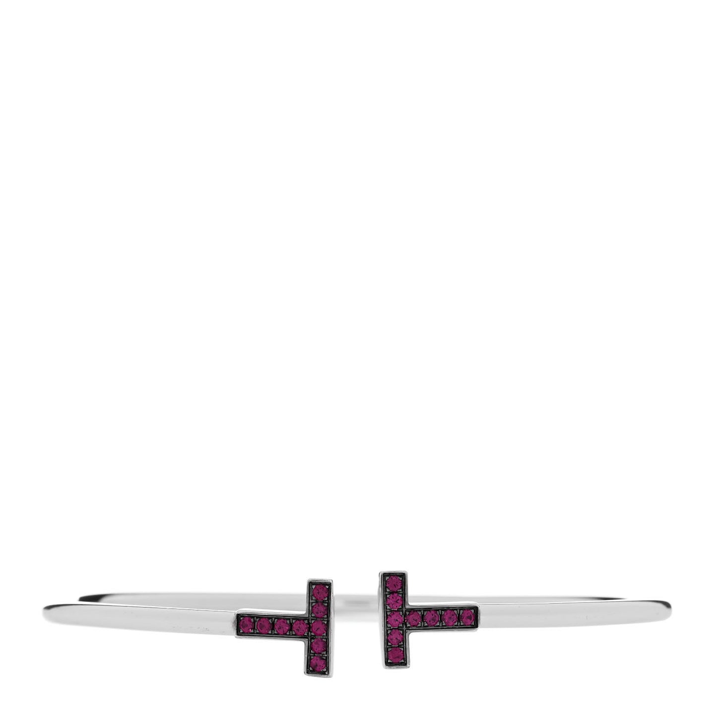 18K White Gold Ruby T Wire Bracelet