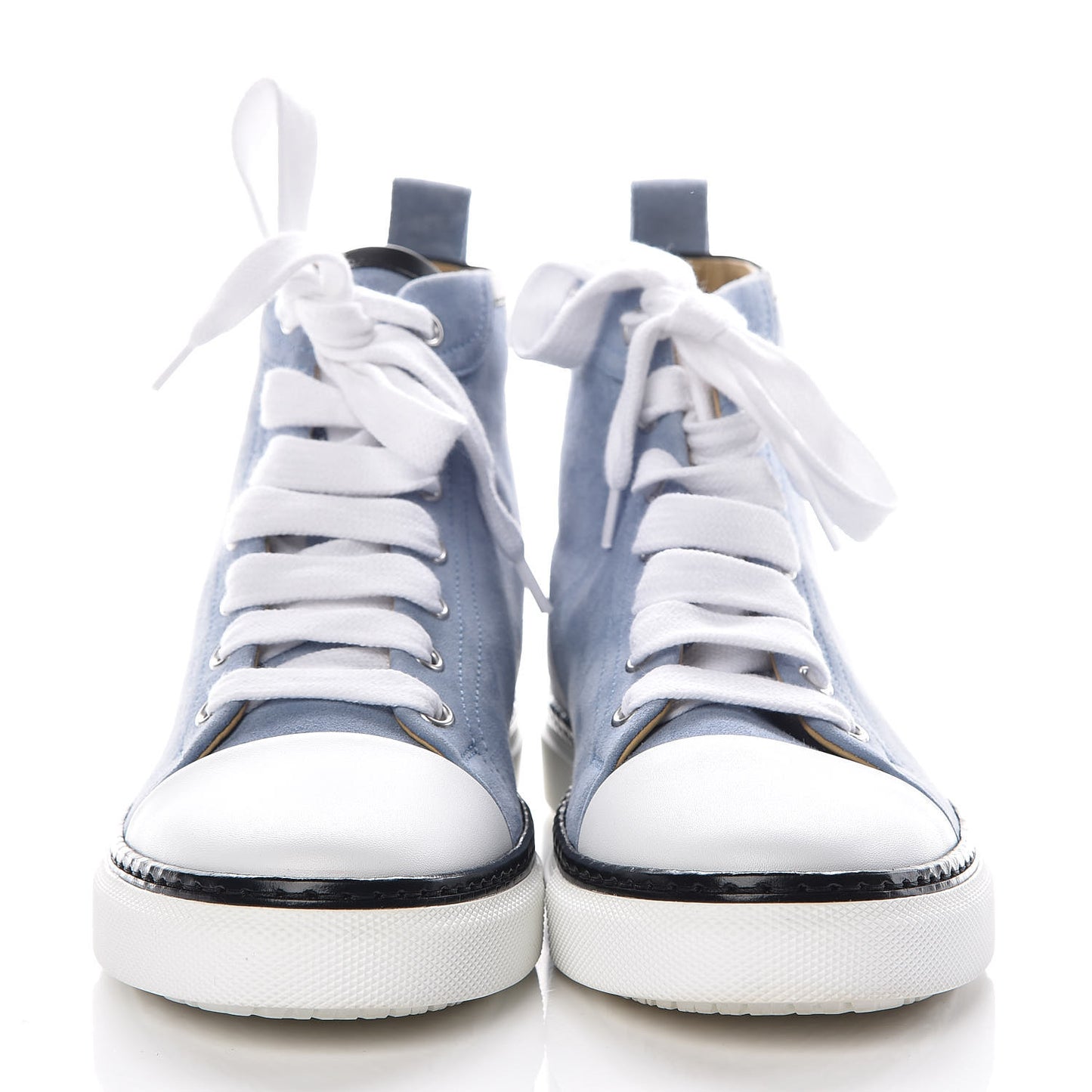 Chevre Velours Womens Jimmy High Top Sneakers 37 Bleu Glacier Black