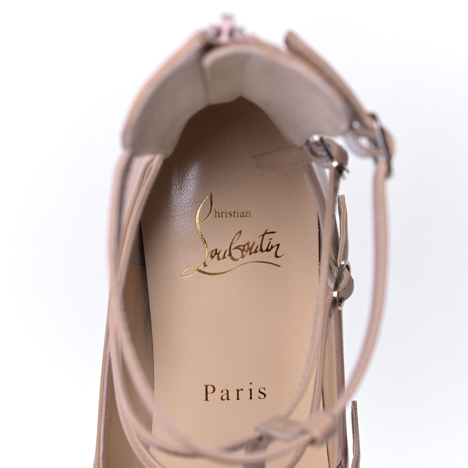 Christian Louboutin Kid Toerless Cage Flats 39 Nude 7 of 8