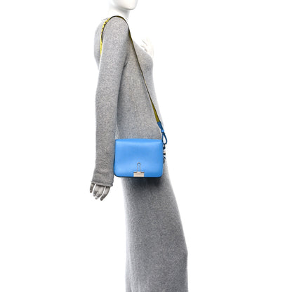 Off-White Calfskin Binder Clip Bag Blue 2 of 11