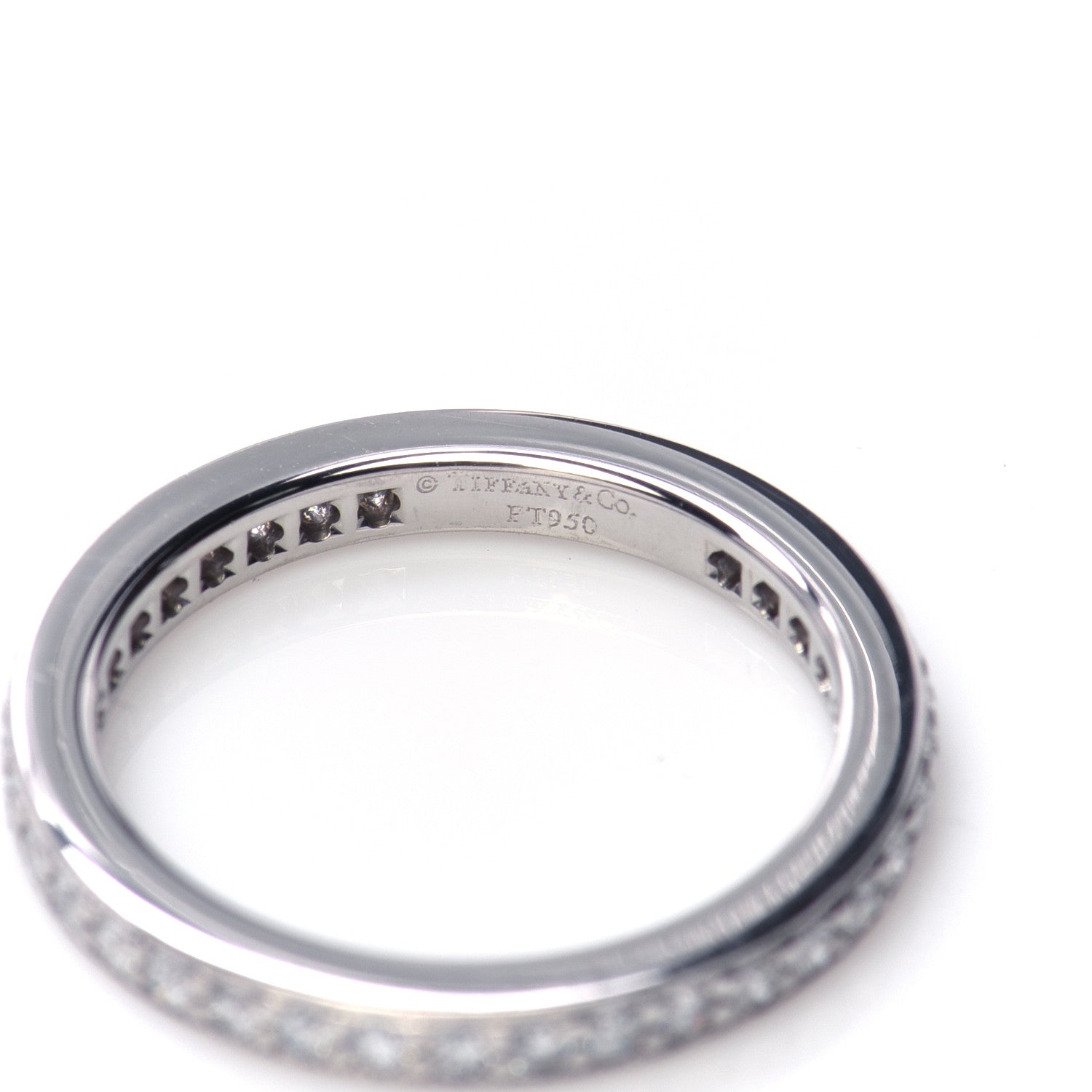 Tiffany Platinum Diamond 2mm Legacy Band Ring 48 4.5 4 of 5