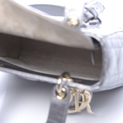 Christian Dior Metallic Calfskin Cannage My ABCDior Lady Dior Steel Grey 4 of 16
