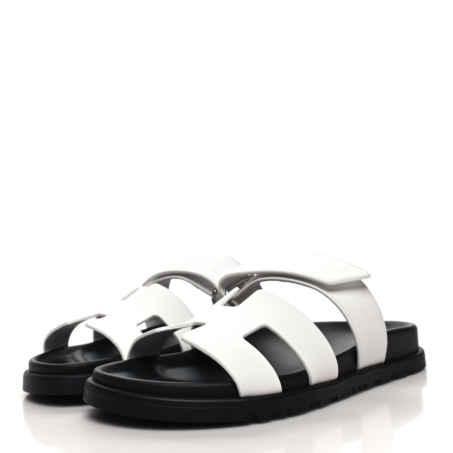 Hermes Calfskin Womens Chypre Sandals 37.5 White 3 of 9