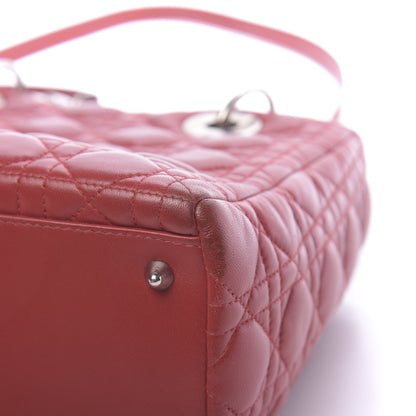 Christian Dior Lambskin Cannage Medium Lady Dior Red 15 of 15