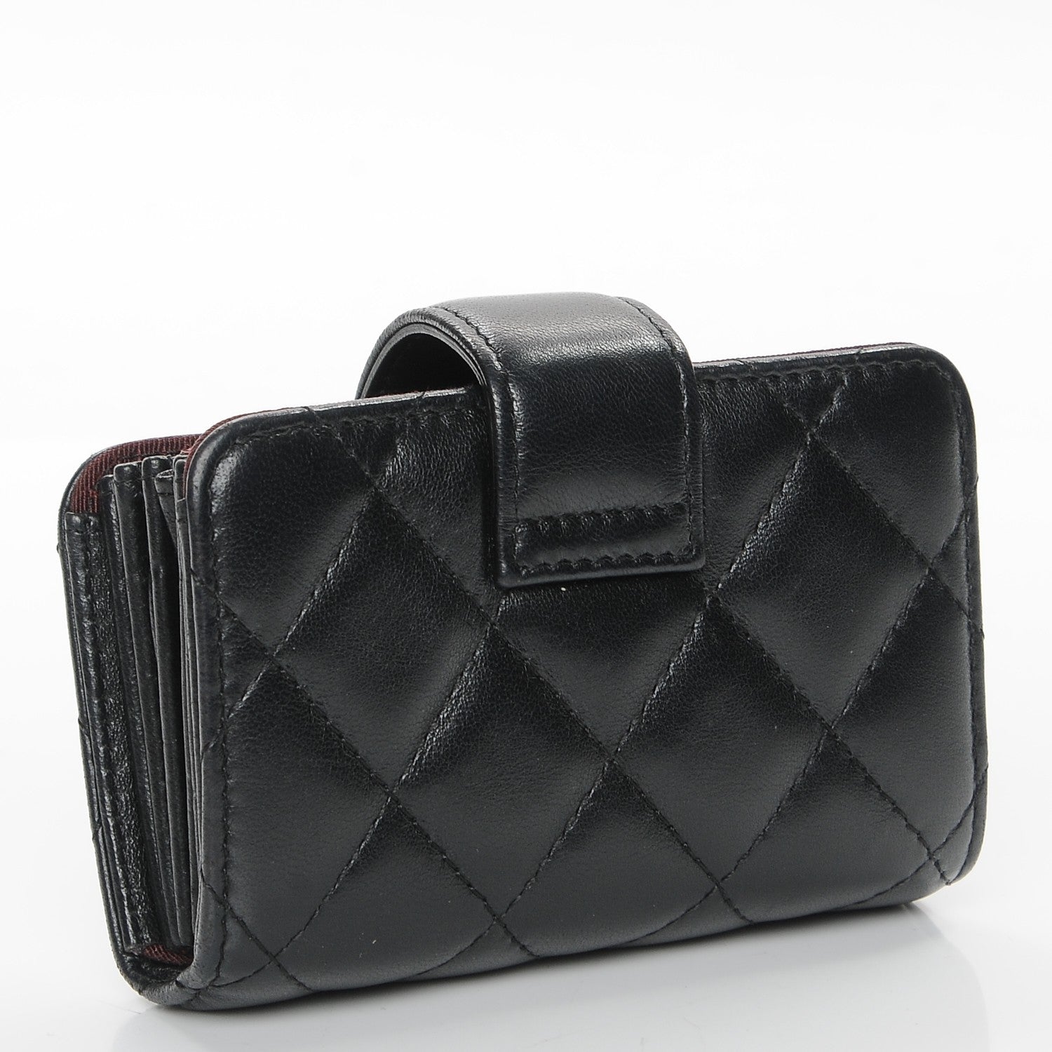 Chanel Lambskin Quilted Gusseted Card Holder Black 3 of 8