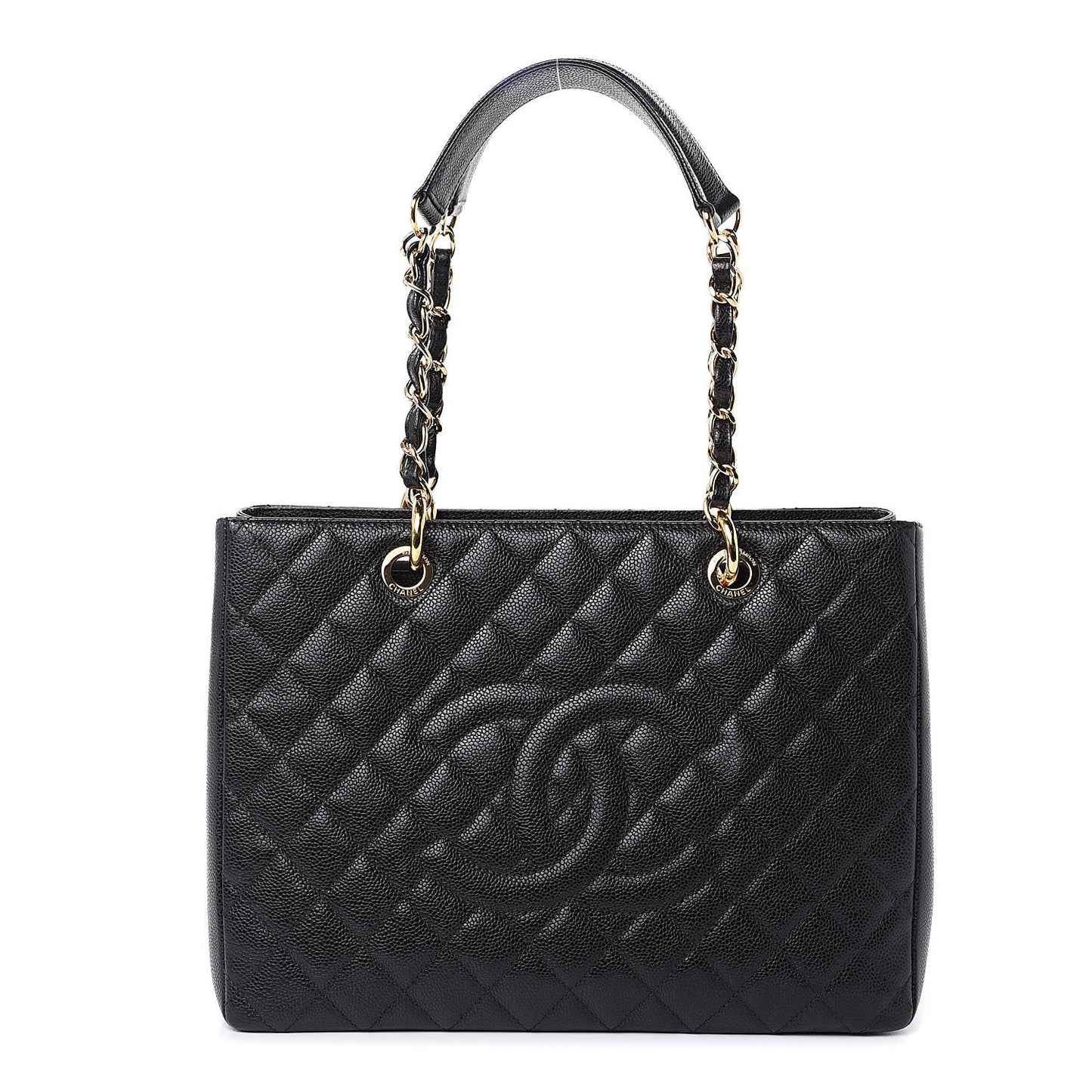 Caviar Quilted Grand Shopping Tote GST Black