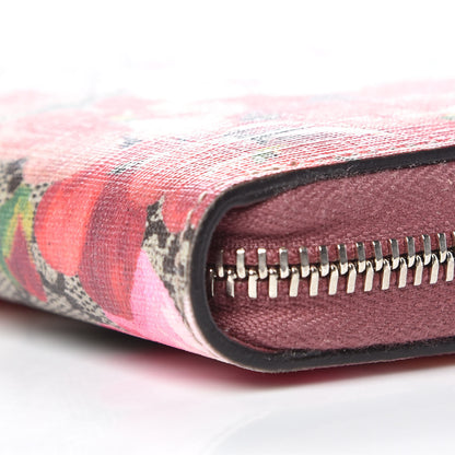 Gucci GG Supreme Monogram Blooms Zip Around Wallet Beige Multicolor Dry Rose 7 of 9