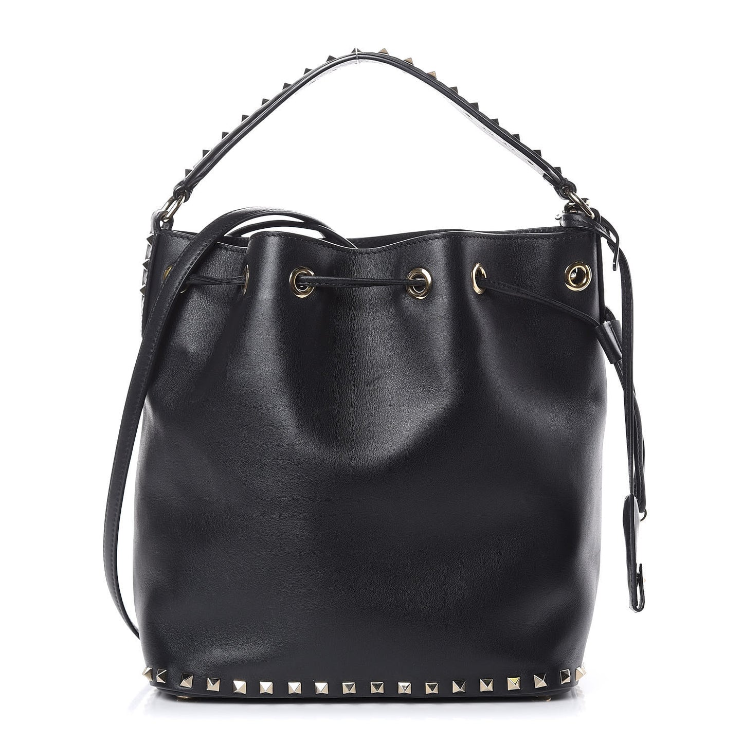 Vitello Rockstud Bucket Bag Black