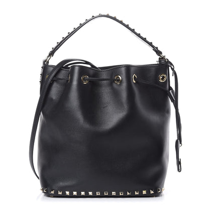 Valentino Garavani Vitello Rockstud Bucket Bag Black 1 of 14