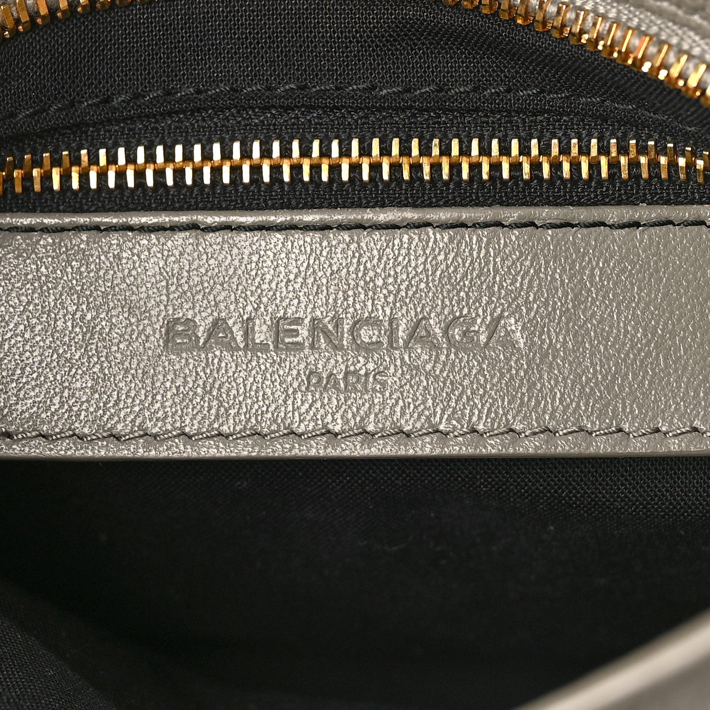Chevre Gold Metallic Edge Hardware Mini City Gris Taupe