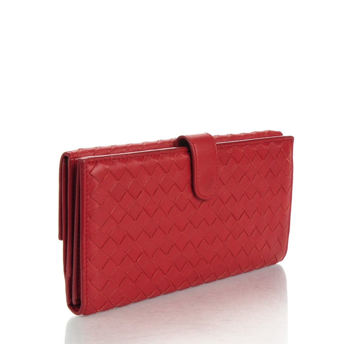 Nappa Intrecciato Continental Wallet Blood