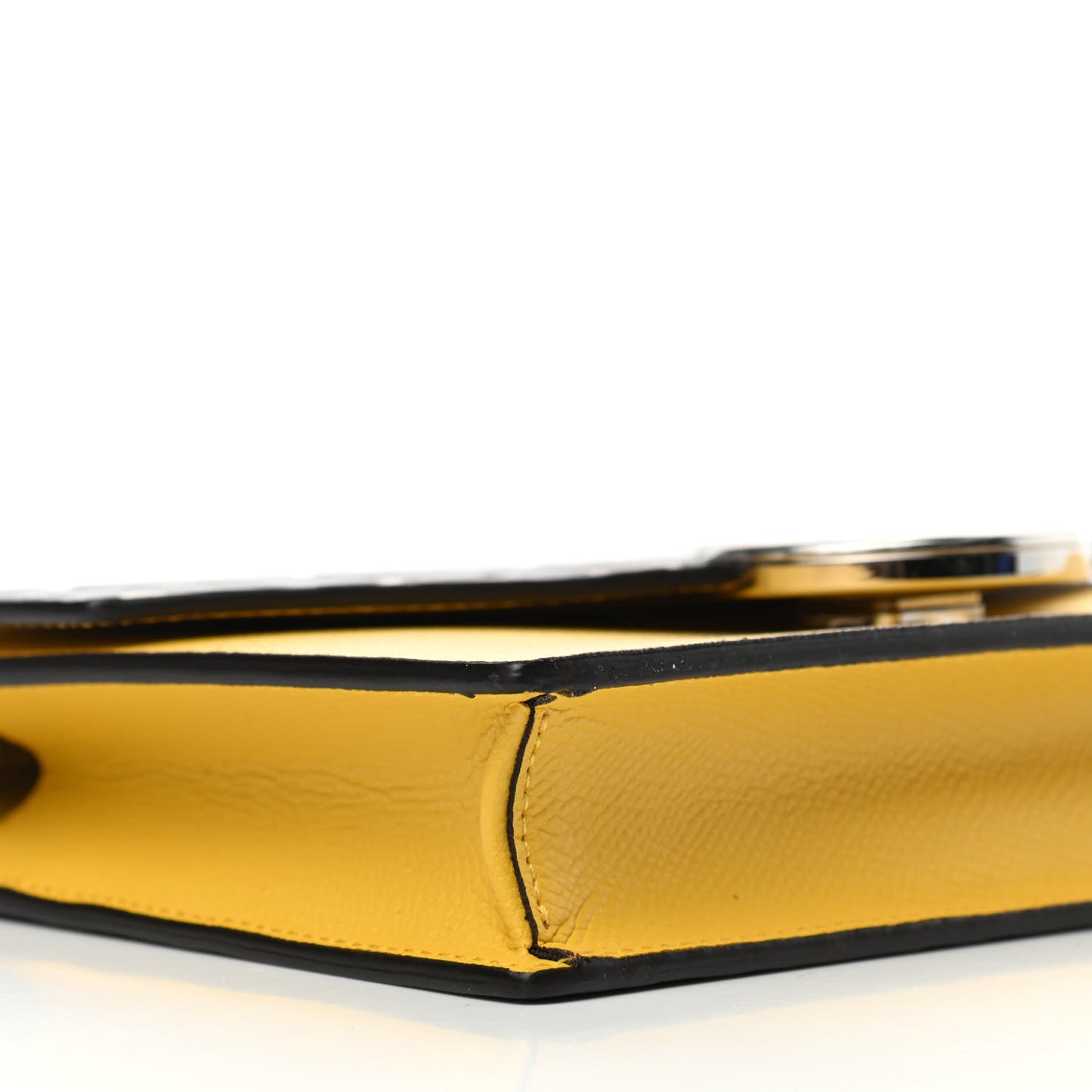Vitello Cruise F is Fendi Bi-Color FF 1974 Embossed Medium Envelope Wallet On Chain Maya Black Sunflower