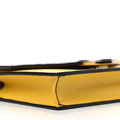 Fendi Vitello Cruise F is Fendi Bi-Color FF 1974 Embossed Medium Envelope Wallet On Chain Maya Black Sunflower 9 of 10