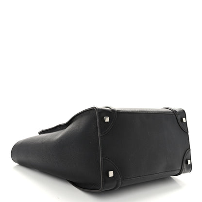Celine Drummed Calfskin Mini Luggage Black 4 of 10