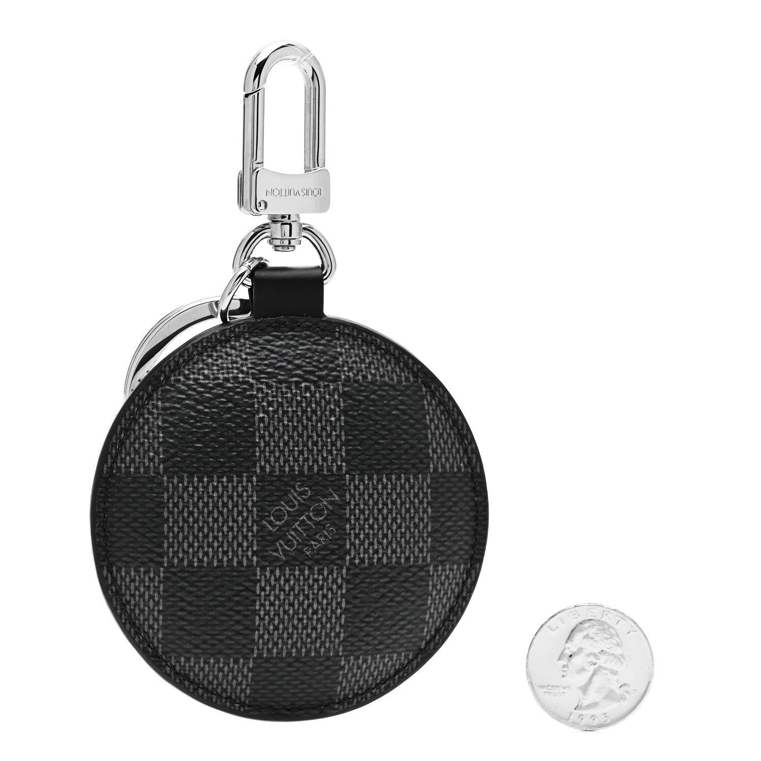 Louis Vuitton Damier Graphite Portocre Padded Window Rose Bag Charm Key Ring 2 of 6