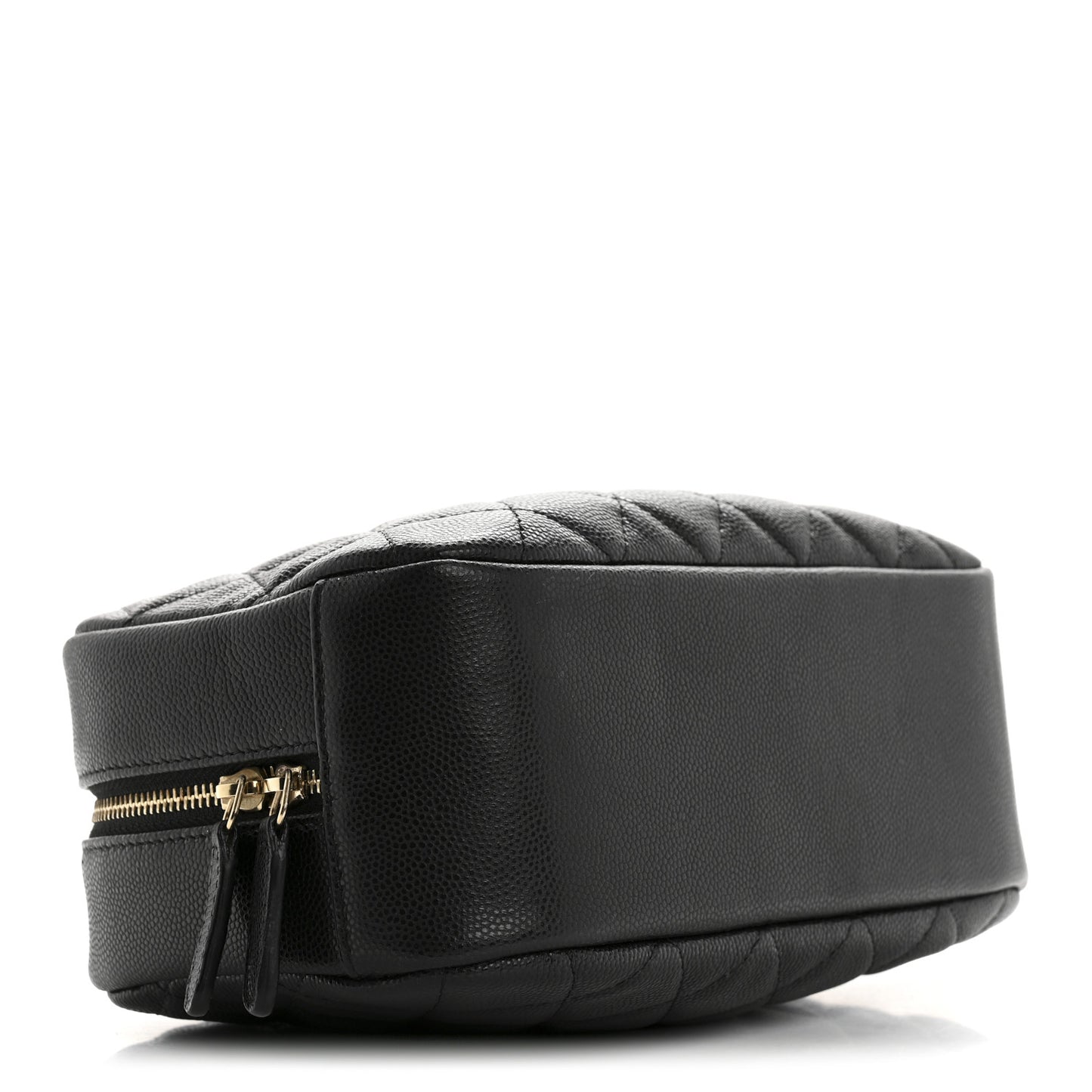 Caviar Quilted Medium Curvy Pouch Cosmetic Case Black