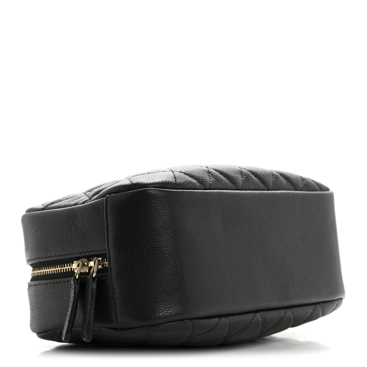 Chanel Caviar Quilted Medium Curvy Pouch Cosmetic Case Black 4 of 9