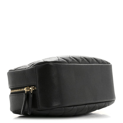 Chanel Caviar Quilted Medium Curvy Pouch Cosmetic Case Black 4 of 9