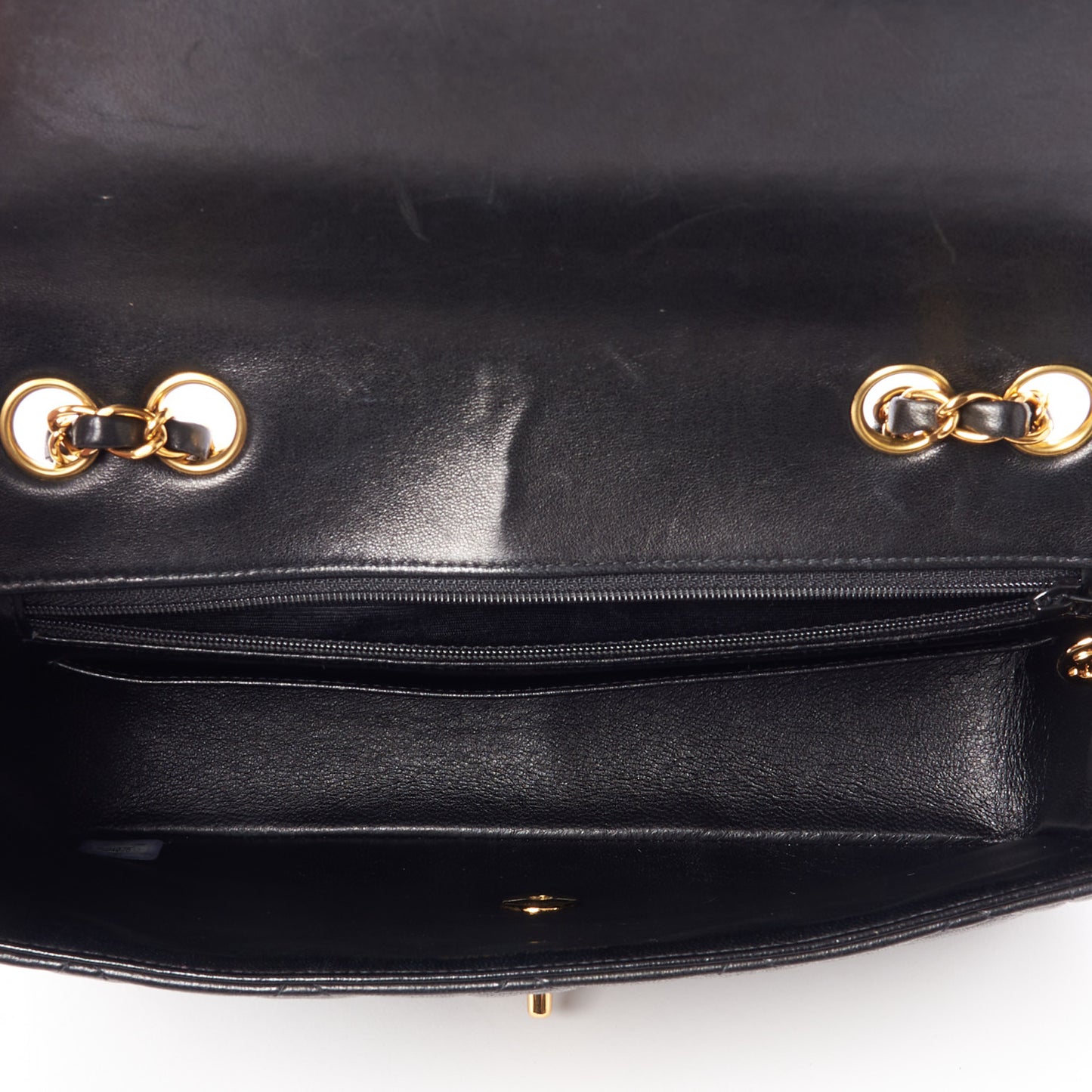 Lambskin Quilted Medium Single Flap Black