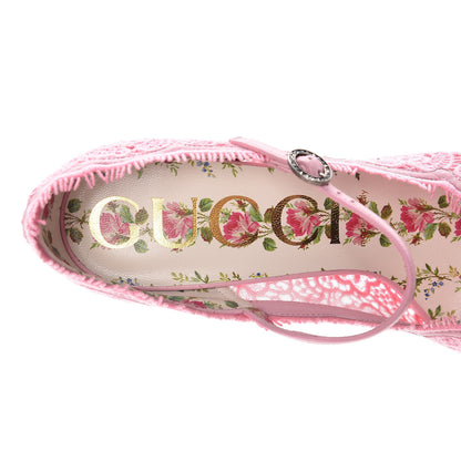 Gucci Lace Pizzo Venice Pumps 39.5 Sugar Pink 6 of 8