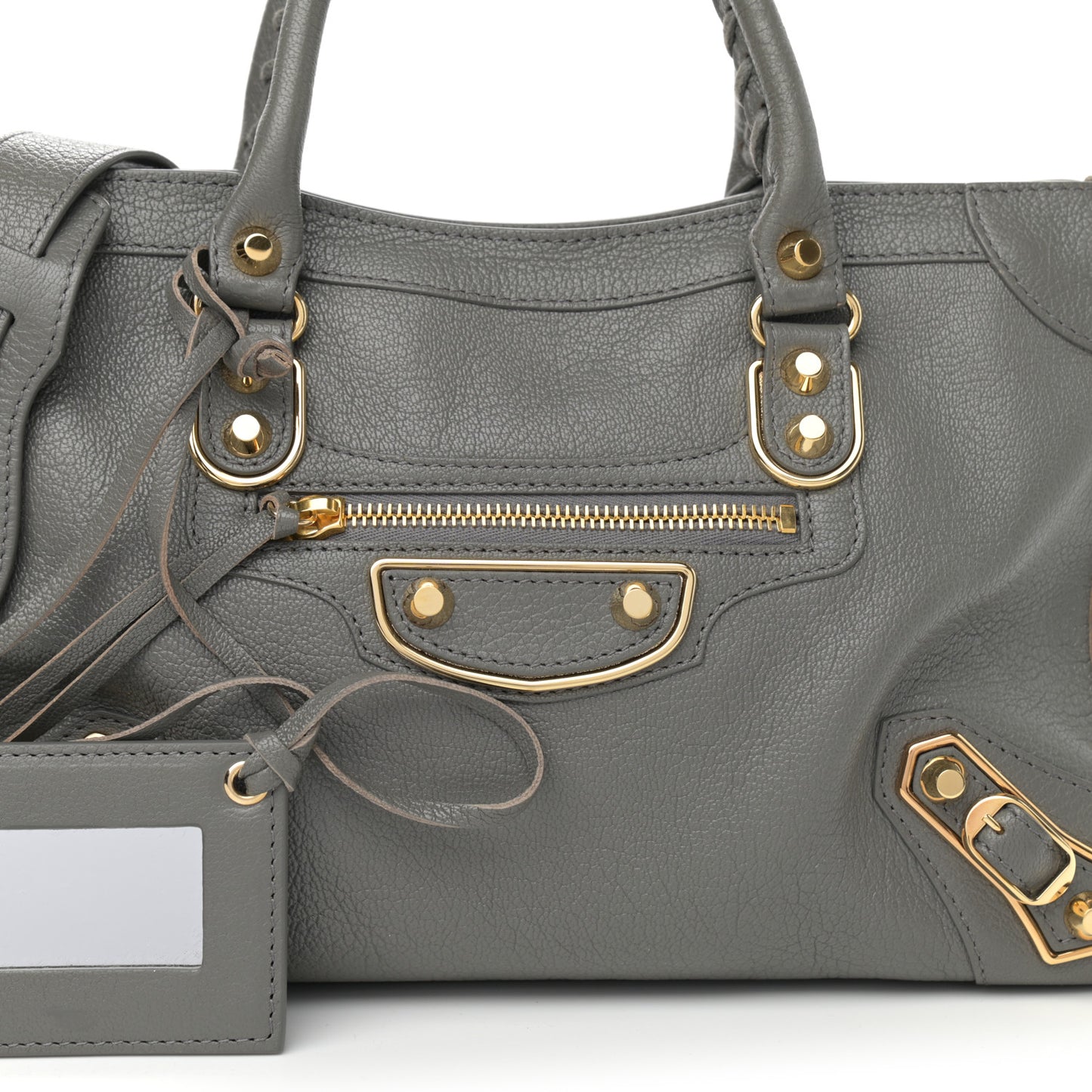 Chevre Gold Metallic Edge Hardware S City Gris Acier