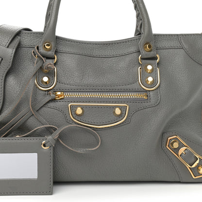 Balenciaga Chevre Gold Metallic Edge Hardware S City Gris Acier 7 of 9