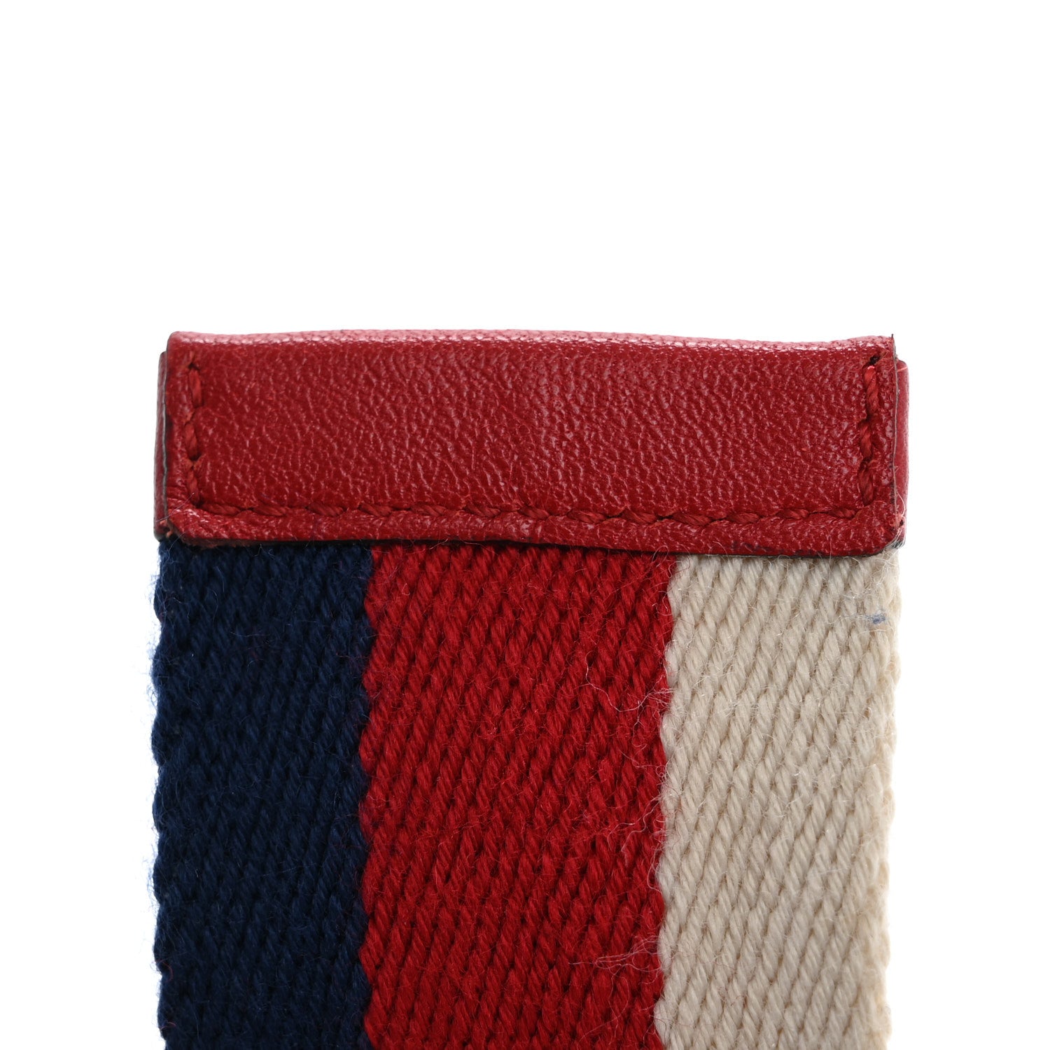 Gucci Web Feline D Ring Belt 80 32 Red White Blue 7 of 8