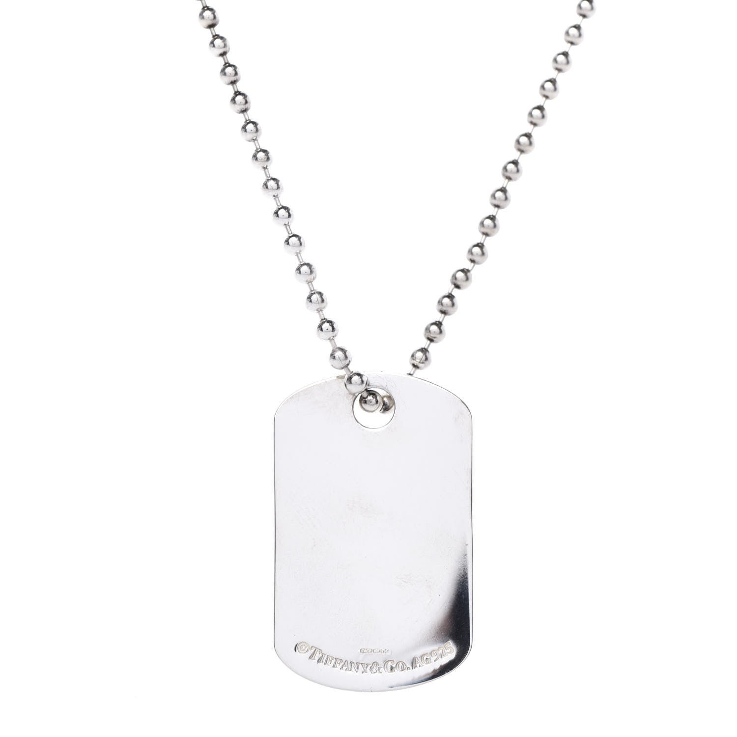 Tiffany Sterling Silver 1837 Dog Tag Pendant Necklace 7 of 8