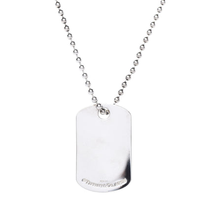 Tiffany Sterling Silver 1837 Dog Tag Pendant Necklace 7 of 8