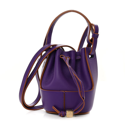 Loewe Calfskin Nano Balloon Bucket Bag Purple Cognac 1 of 10
