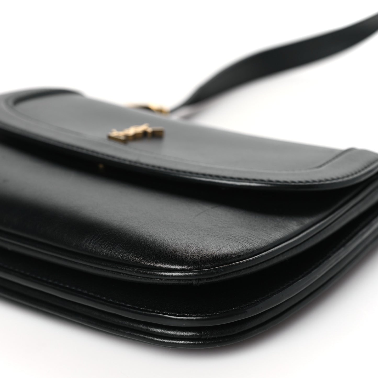 Smooth Calfskin Medium Charlie Shoulder Bag Black