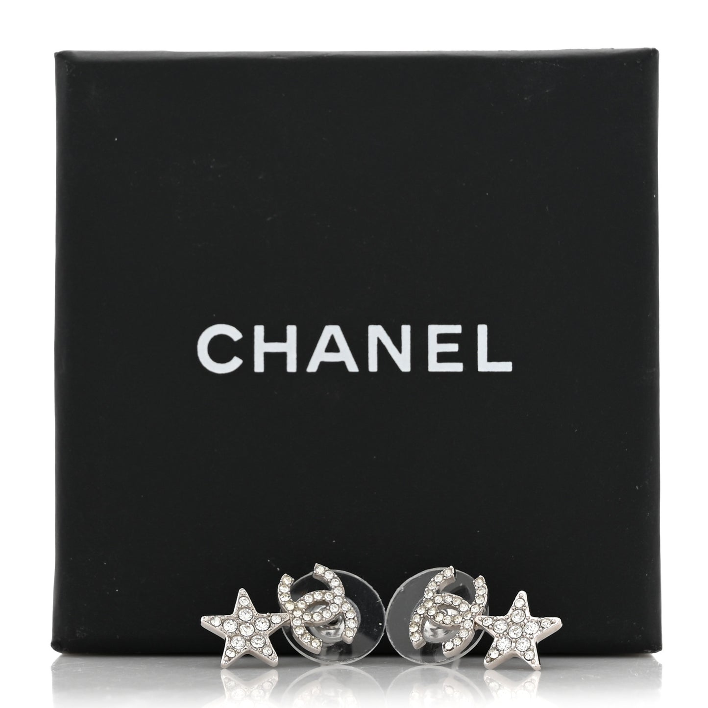 Crystal CC Starfall Drop Earrings Silver