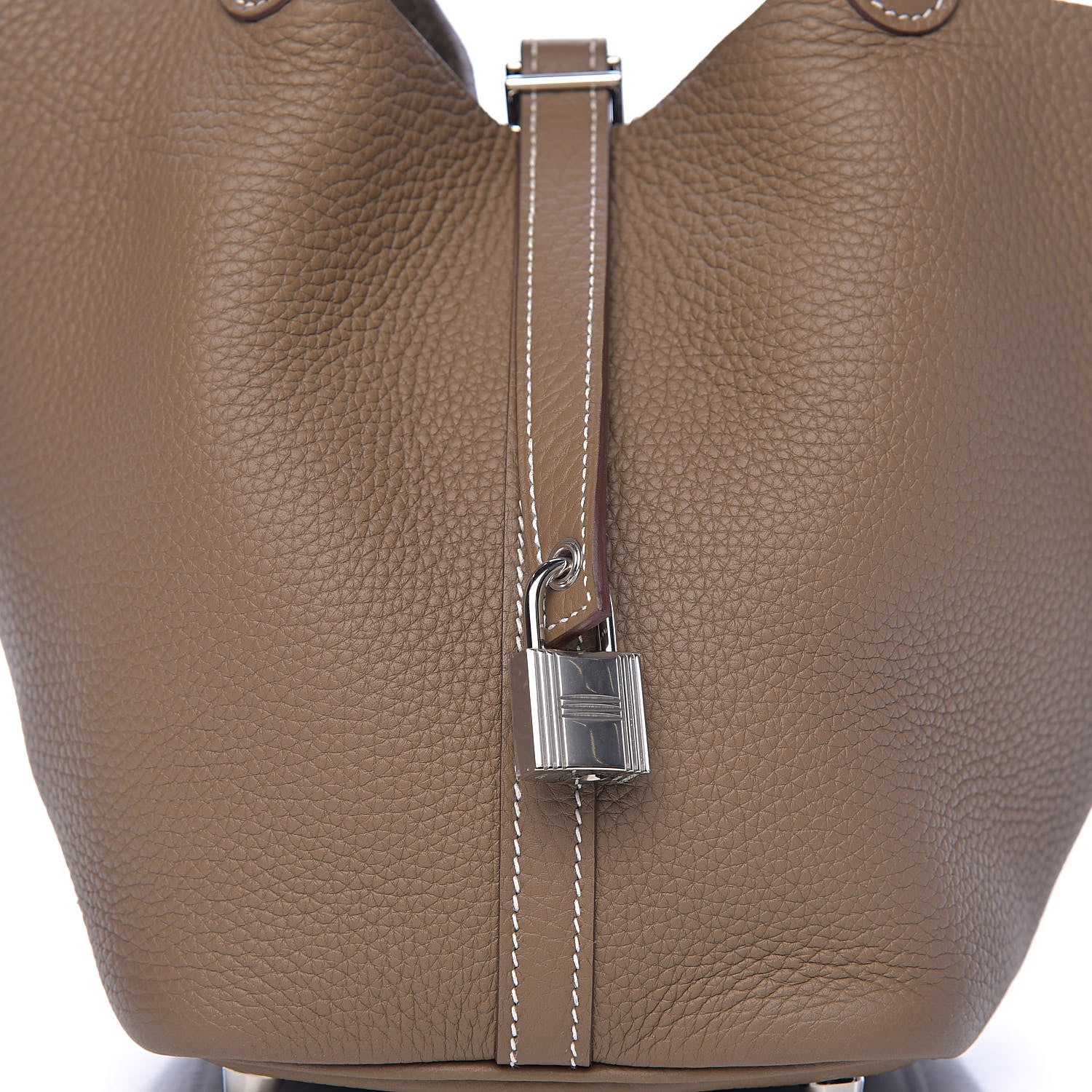 Hermes Taurillon Clemence Picotin Lock 18 PM Etoupe 10 of 10