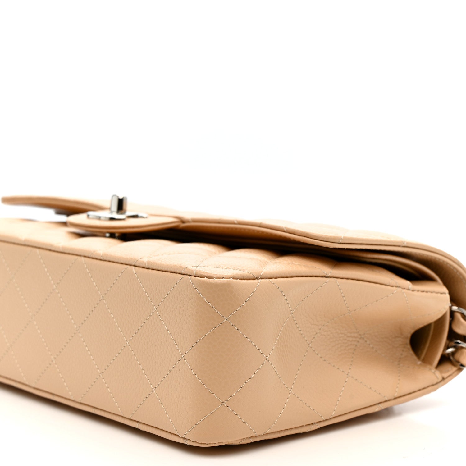 Chanel Caviar Quilted Medium Double Flap Beige 10 of 11
