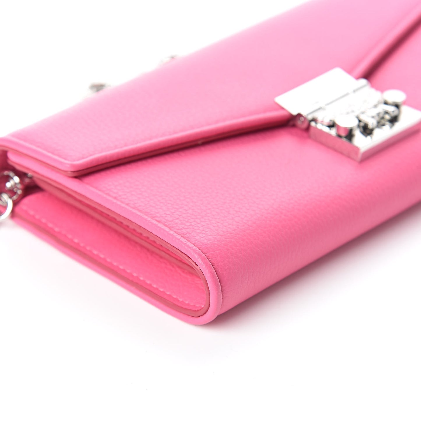 Calfskin Large Patricia Wallet On Chain Pink