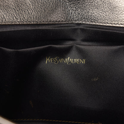 Saint Laurent Metallic Calfskin Monogram Large Belle De Jour Clutch Gold 5 of 8